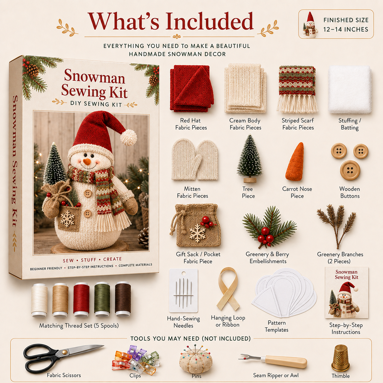 🎄Cozy Christmas Character DIY Craft Kit