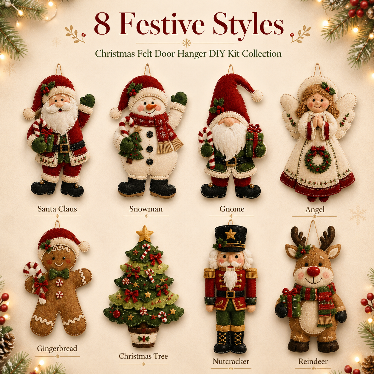 ⛄🎅🎄Christmas Felt Door Hanger DIY Sewing Kit