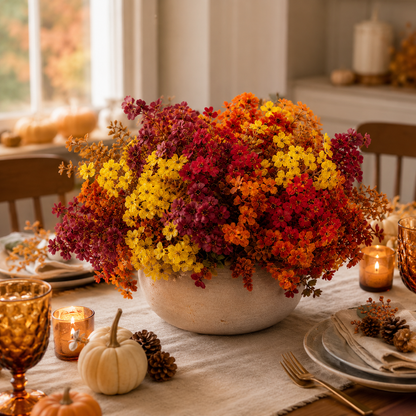 16 Bundles Artificial Fall Mums UV Resistant Flowers Outdoor Autumn Decor