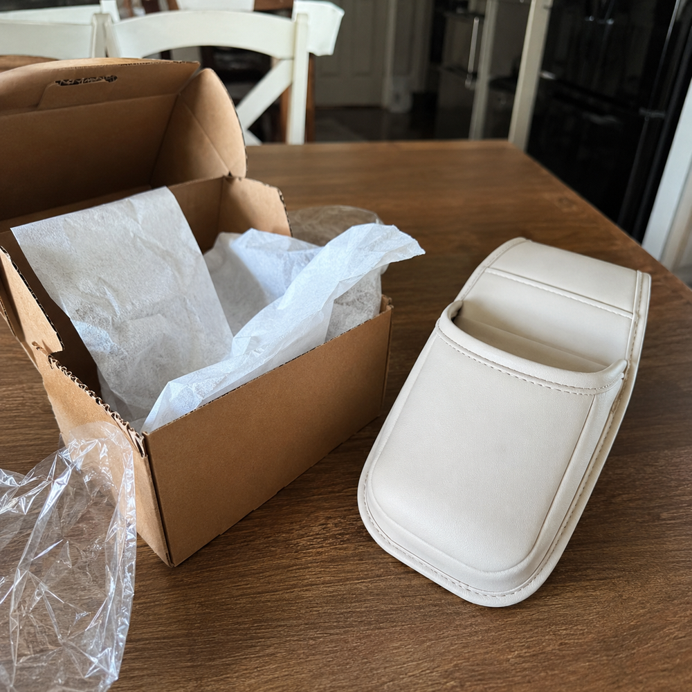 White car storage pocket unboxing