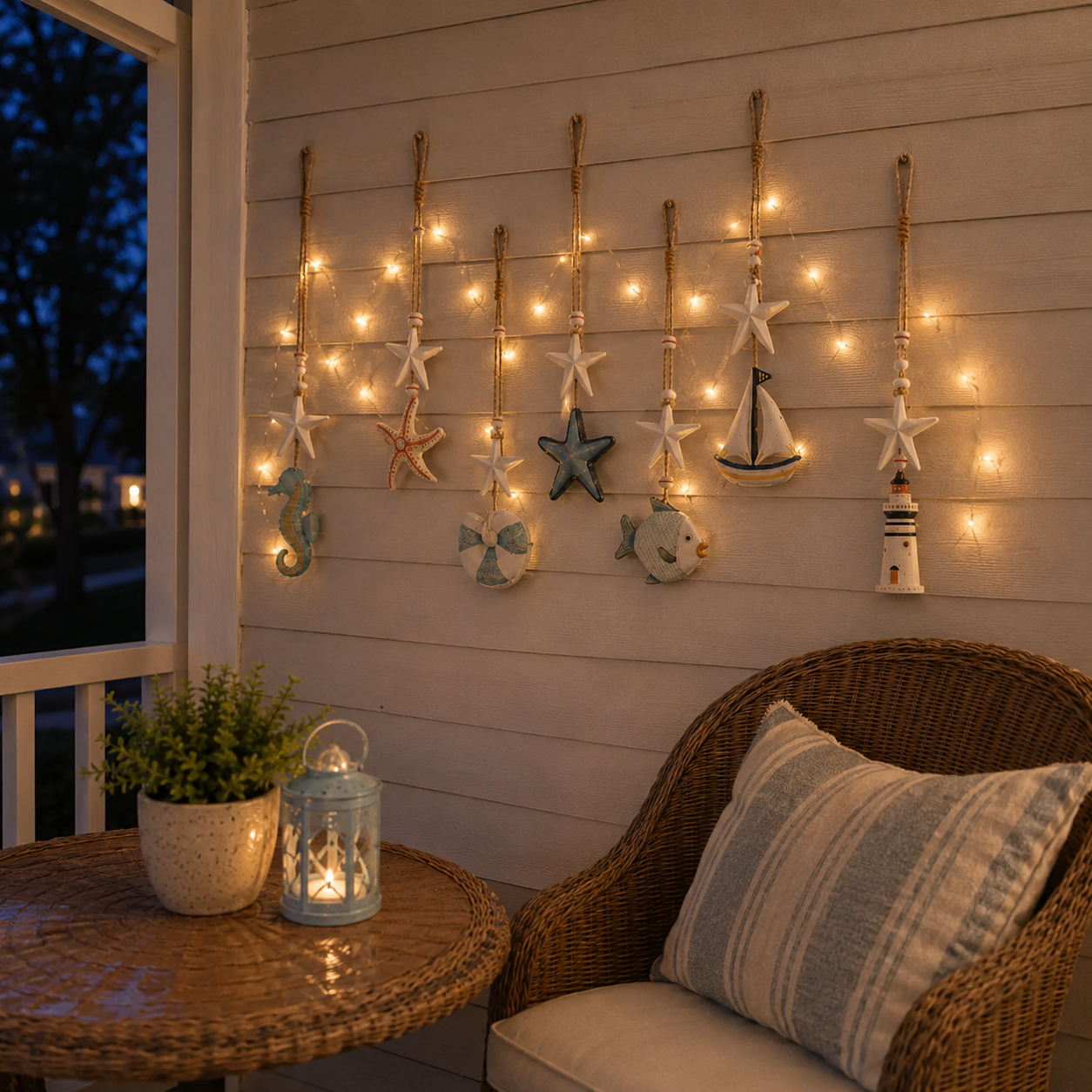 Seaside Glow Wall Hangings — Set of 7