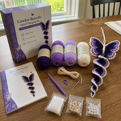 🧶 Crochet Garden Animal Spiral Hanging Kit – Beginner-Friendly DIY Craft