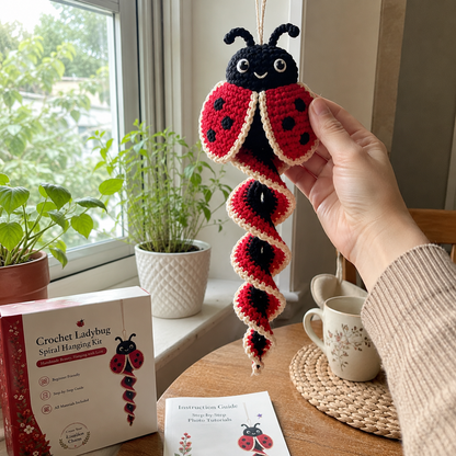 🧶 Crochet Garden Animal Spiral Hanging Kit – Beginner-Friendly DIY Craft