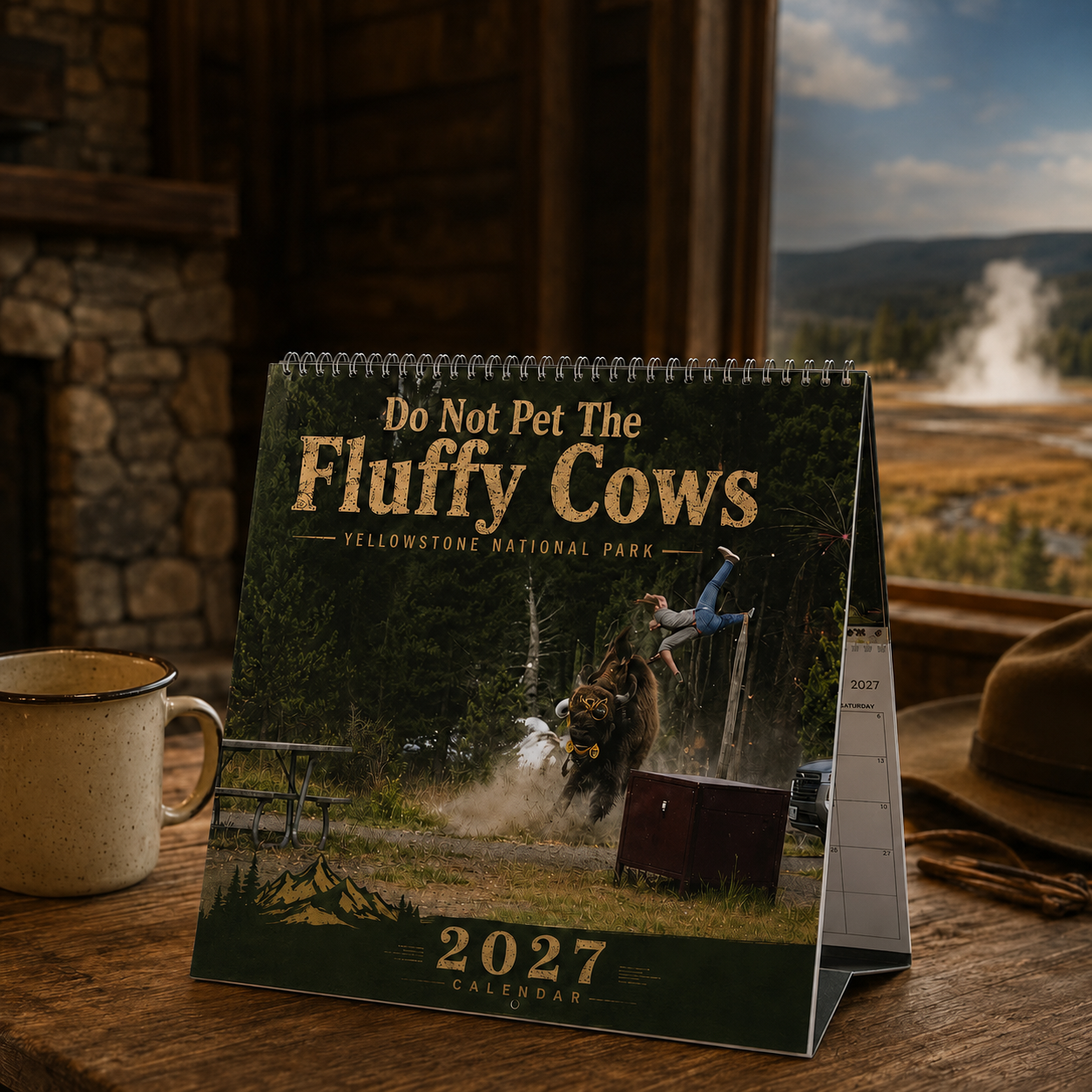 "Do Not Pet The Fluffy Cows" 🏞️ Bison Yellowstone National Park 2027 Wall Calendar