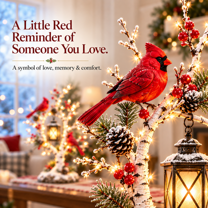 🔥 LAST DAY 50% OFF 🔥❤️ Official Cardinal Winter Lantern Tree™ – Authentic Quality Lighted Snowy Birch Tree with Red Cardinals & Hanging Lantern ✨