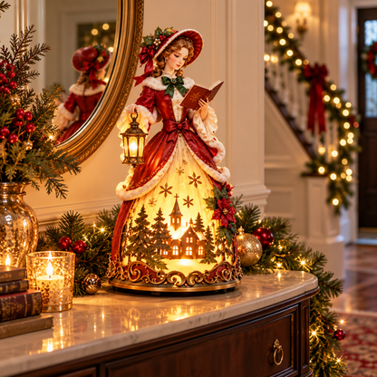 🎄 Victorian Christmas Caroler Lady Lamp™ – Lighted Holiday Tabletop Decor