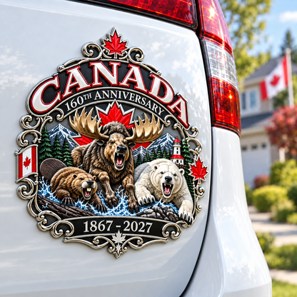 🍁Canada 160th Anniversary “True North Strong and Free” Tribute Metal Car Emblem🍁