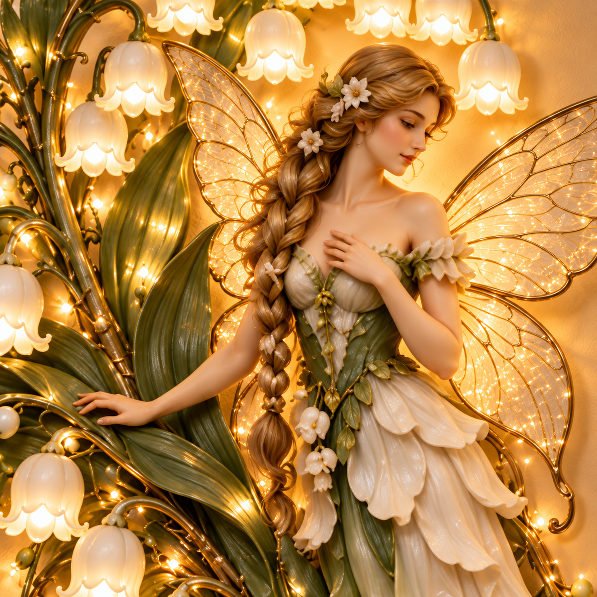 🌹🧚‍♀️Enchanted Flower Fairy Wall Light✨Cascading Floral Decor
