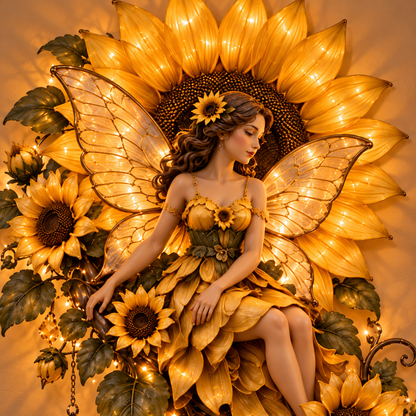 🌹🧚‍♀️Enchanted Flower Fairy Wall Light✨Cascading Floral Decor