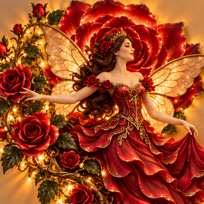 🌹🧚‍♀️Enchanted Flower Fairy Wall Light✨Cascading Floral Decor