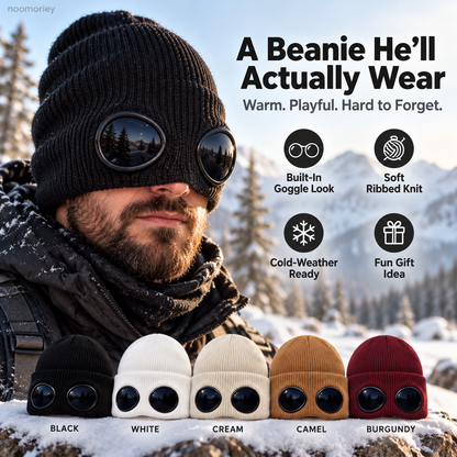 😎 Goggle Beanie Winter Hat🧢 – Funny Knit Pull-Down Hat with Built-In Lenses😂