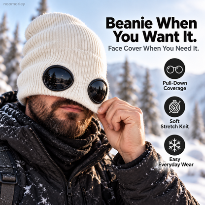 😎 Goggle Beanie Winter Hat🧢 – Funny Knit Pull-Down Hat with Built-In Lenses😂