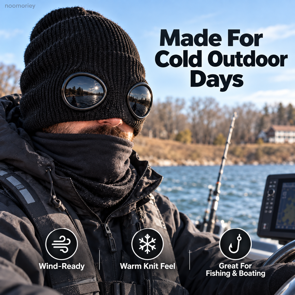 😎 Goggle Beanie Winter Hat🧢 – Funny Knit Pull-Down Hat with Built-In Lenses😂