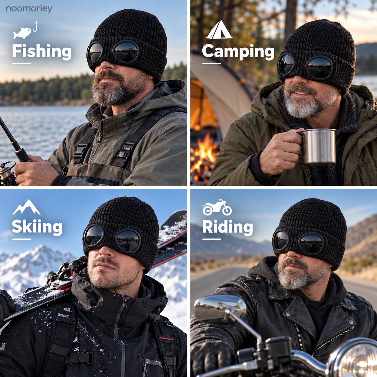 😎 Goggle Beanie Winter Hat🧢 – Funny Knit Pull-Down Hat with Built-In Lenses😂
