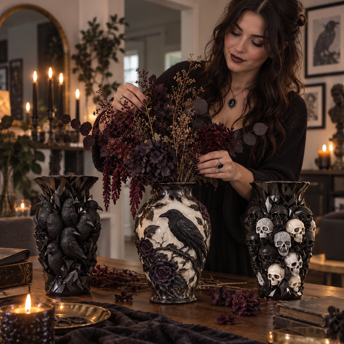 💀💎 Crystal Skull Vase – Where Darkness Meets Elegance