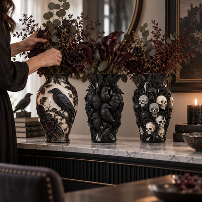 💀💎 Crystal Skull Vase – Where Darkness Meets Elegance