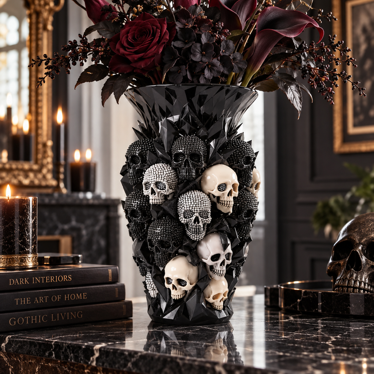 💀💎 Crystal Skull Vase – Where Darkness Meets Elegance