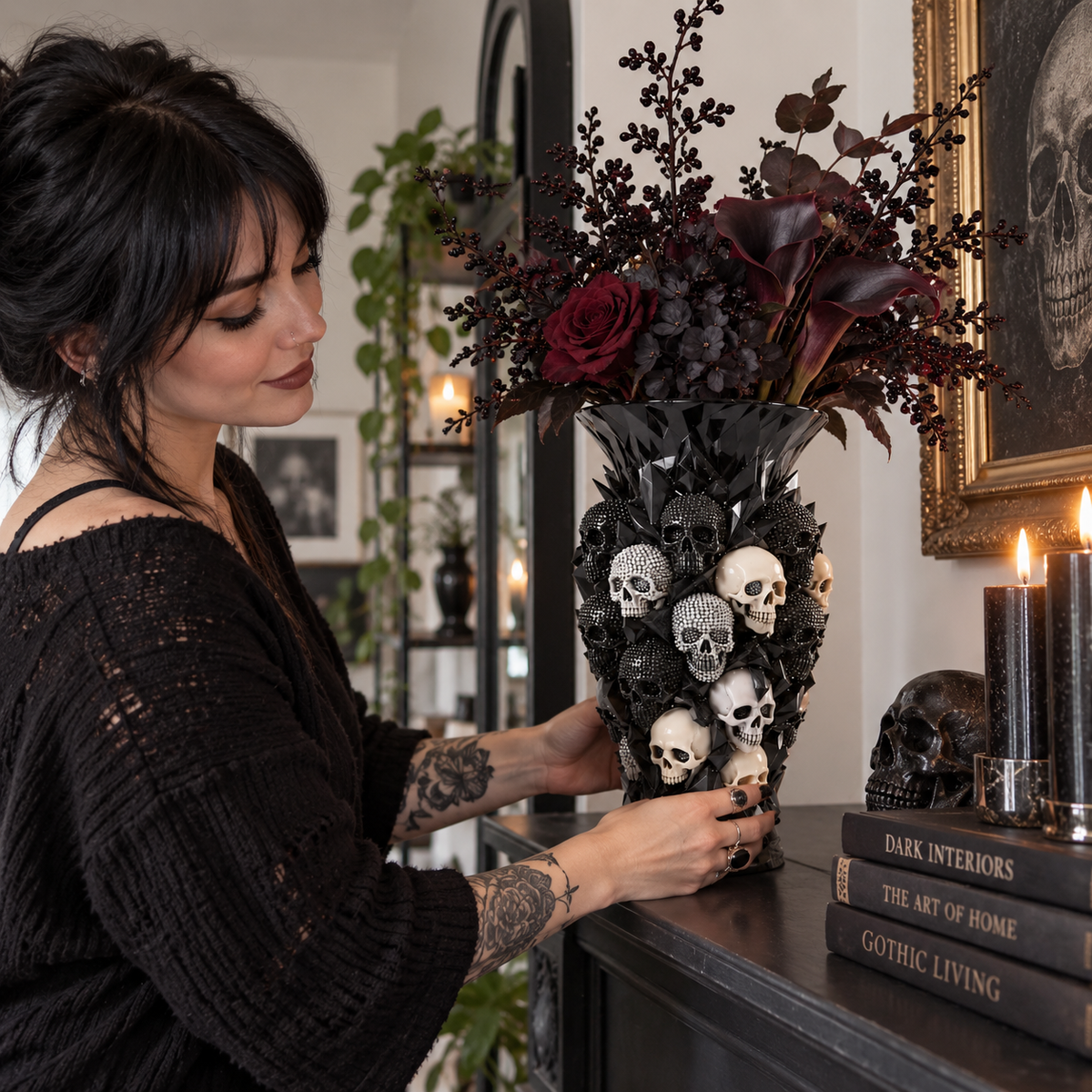 💀💎 Crystal Skull Vase – Where Darkness Meets Elegance