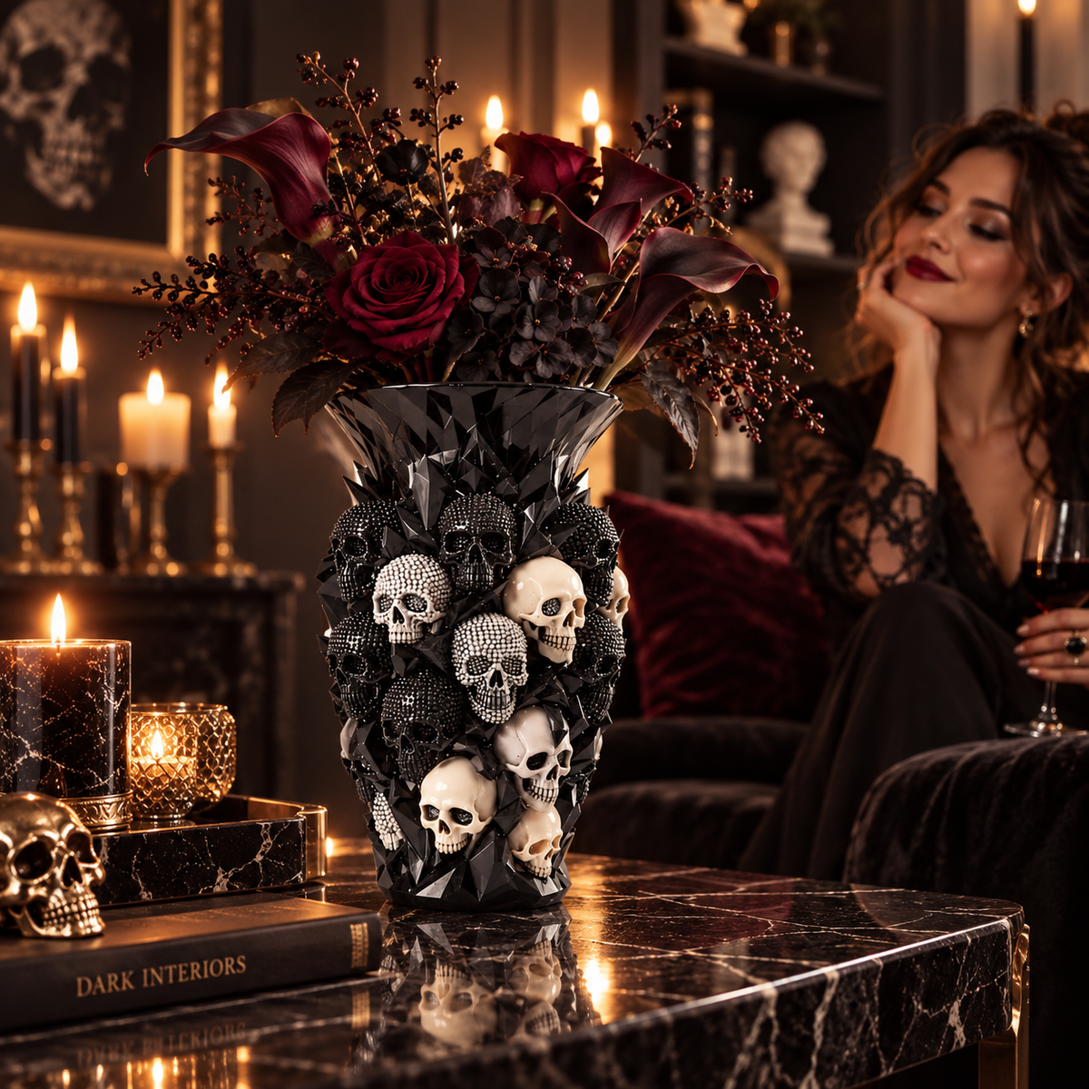 💀💎 Crystal Skull Vase – Where Darkness Meets Elegance