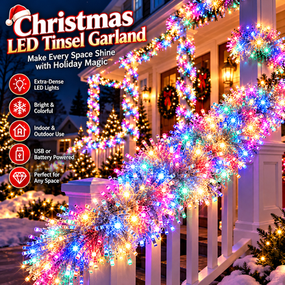 🎅 LED Christmas Tinsel Strand – Bright, Flexible & Festive