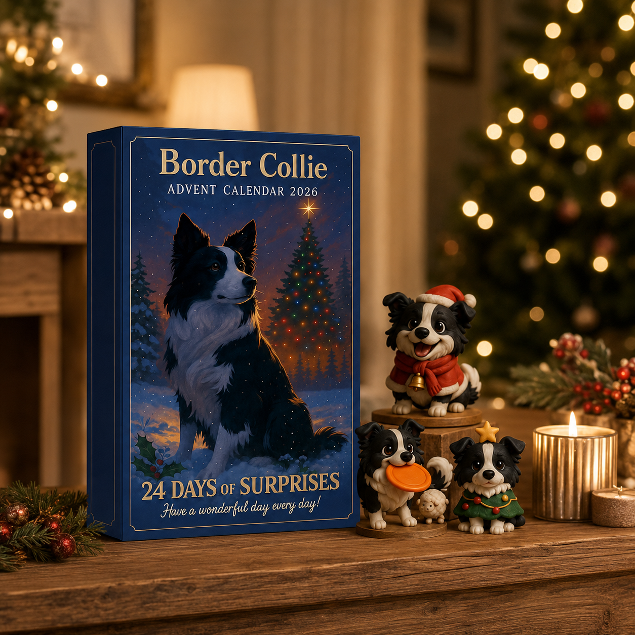 Complete Border Collie Advent Calendar collection on display