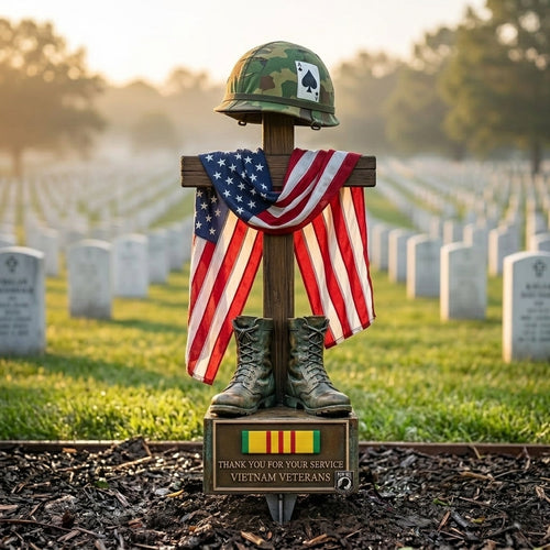 🏆Last Day Promo: 49% OFF 🎖️-Vietnam Veteran Battlefield Cross Memorial Garden Stake