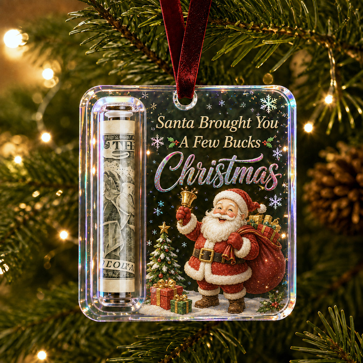 🎄💵 Christmas Cash Gift Ornament – Festive Money Holder Keepsake for the Tree