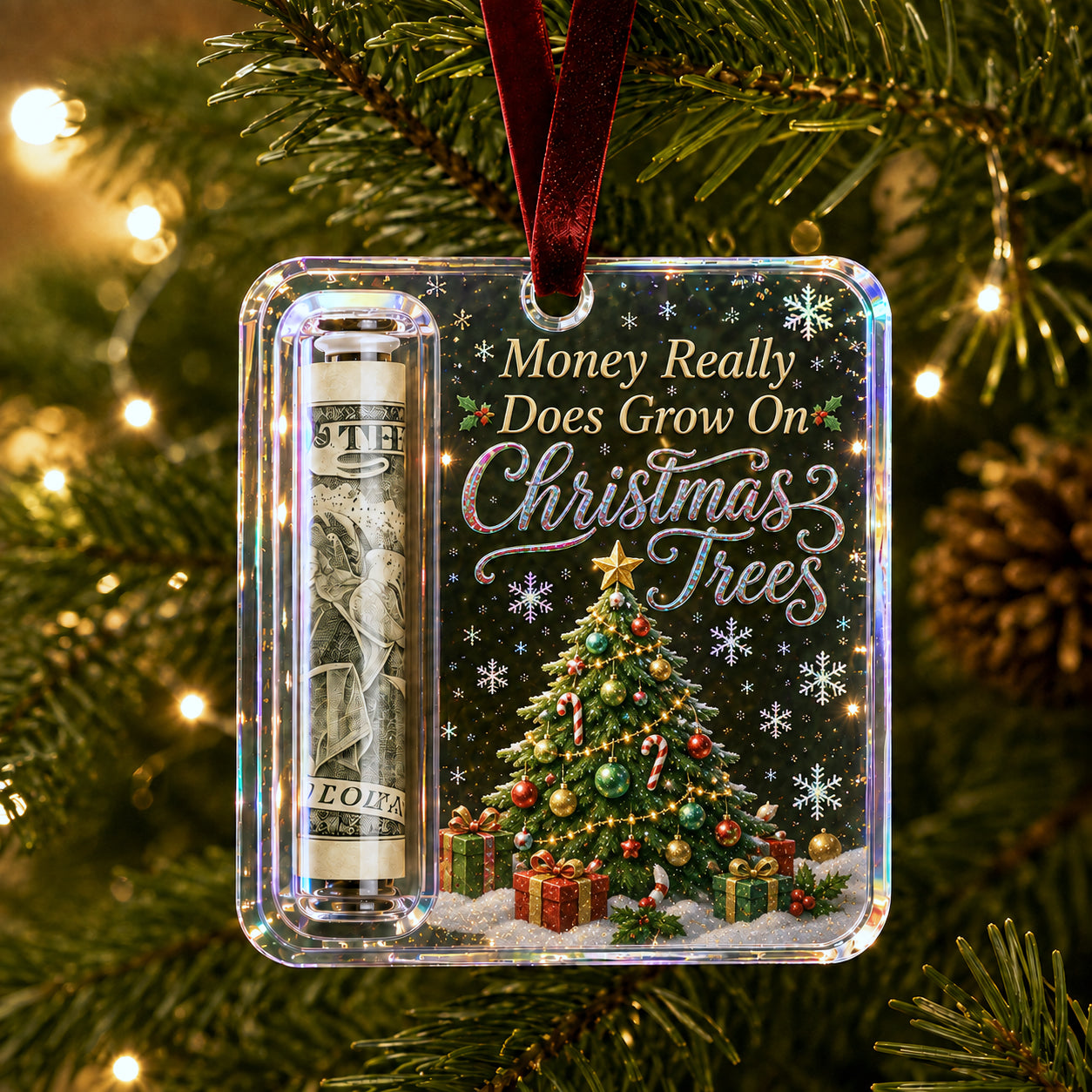 🎄💵 Christmas Cash Gift Ornament – Festive Money Holder Keepsake for the Tree