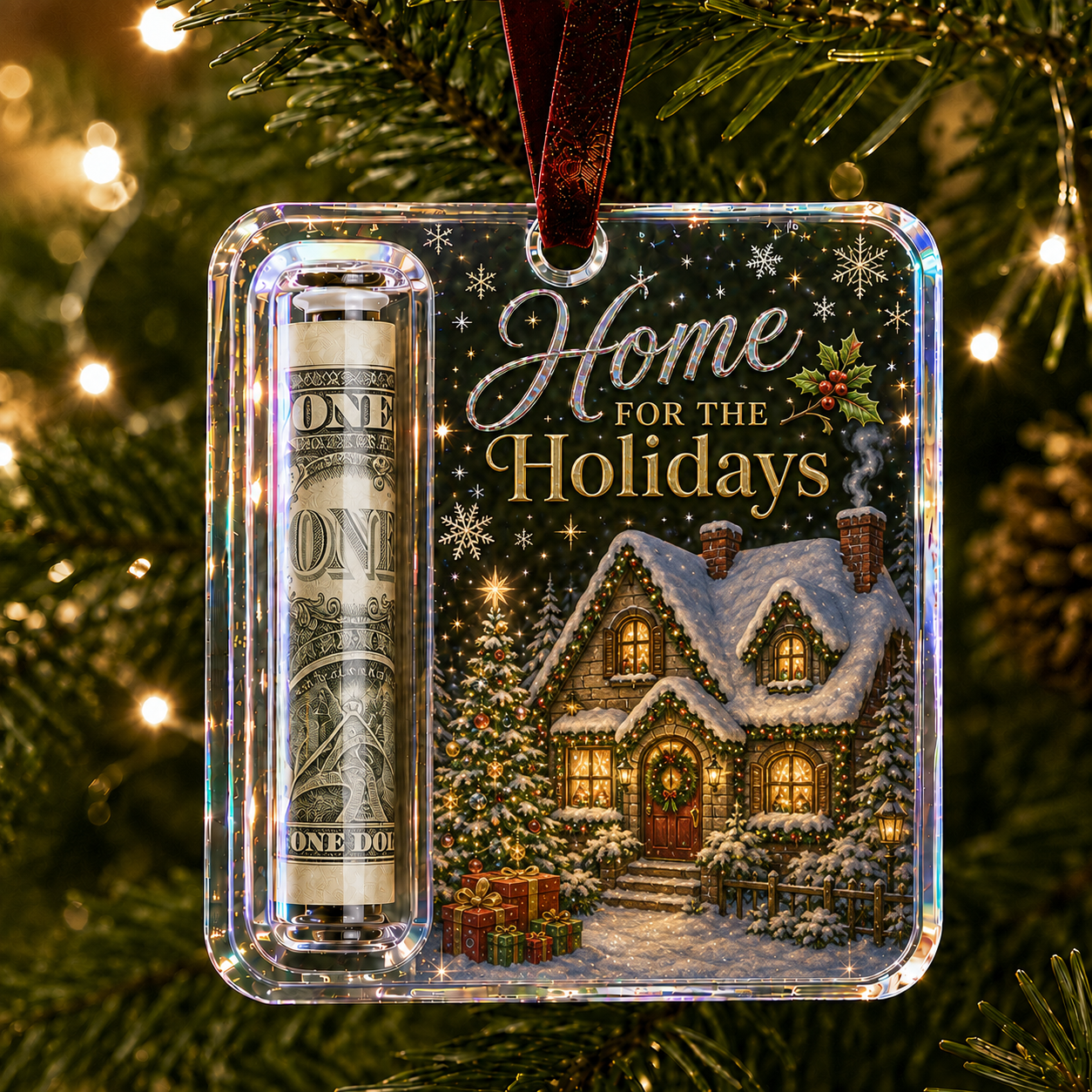🎄💵 Christmas Cash Gift Ornament – Festive Money Holder Keepsake for the Tree