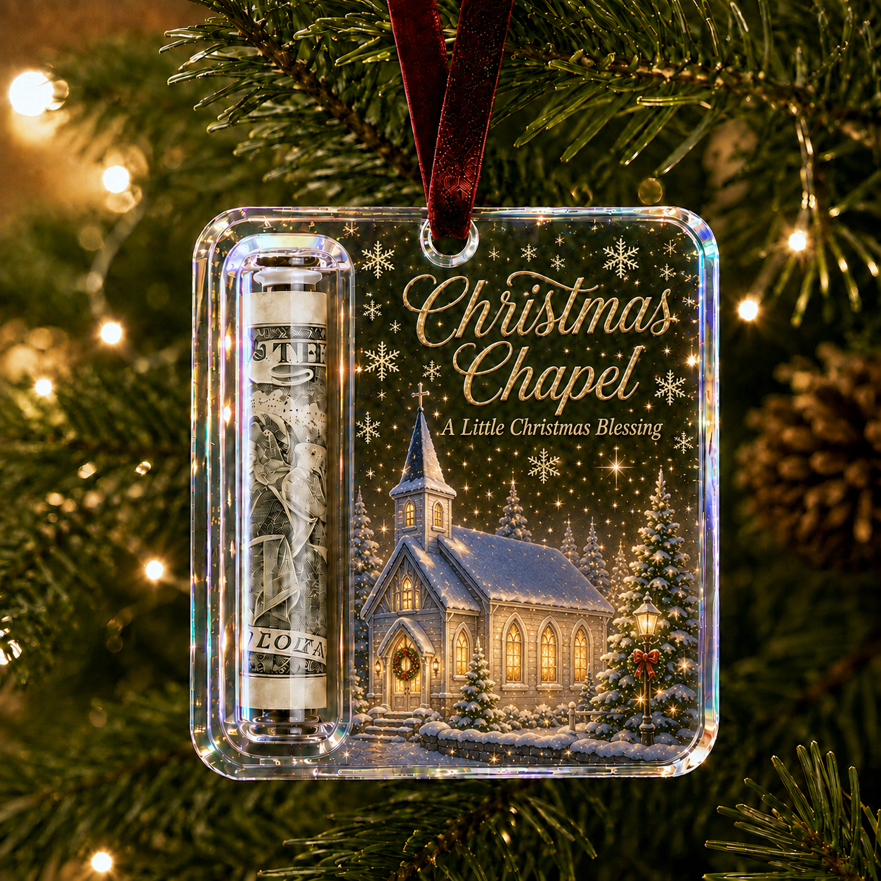 🎄💵 Christmas Cash Gift Ornament – Festive Money Holder Keepsake for the Tree