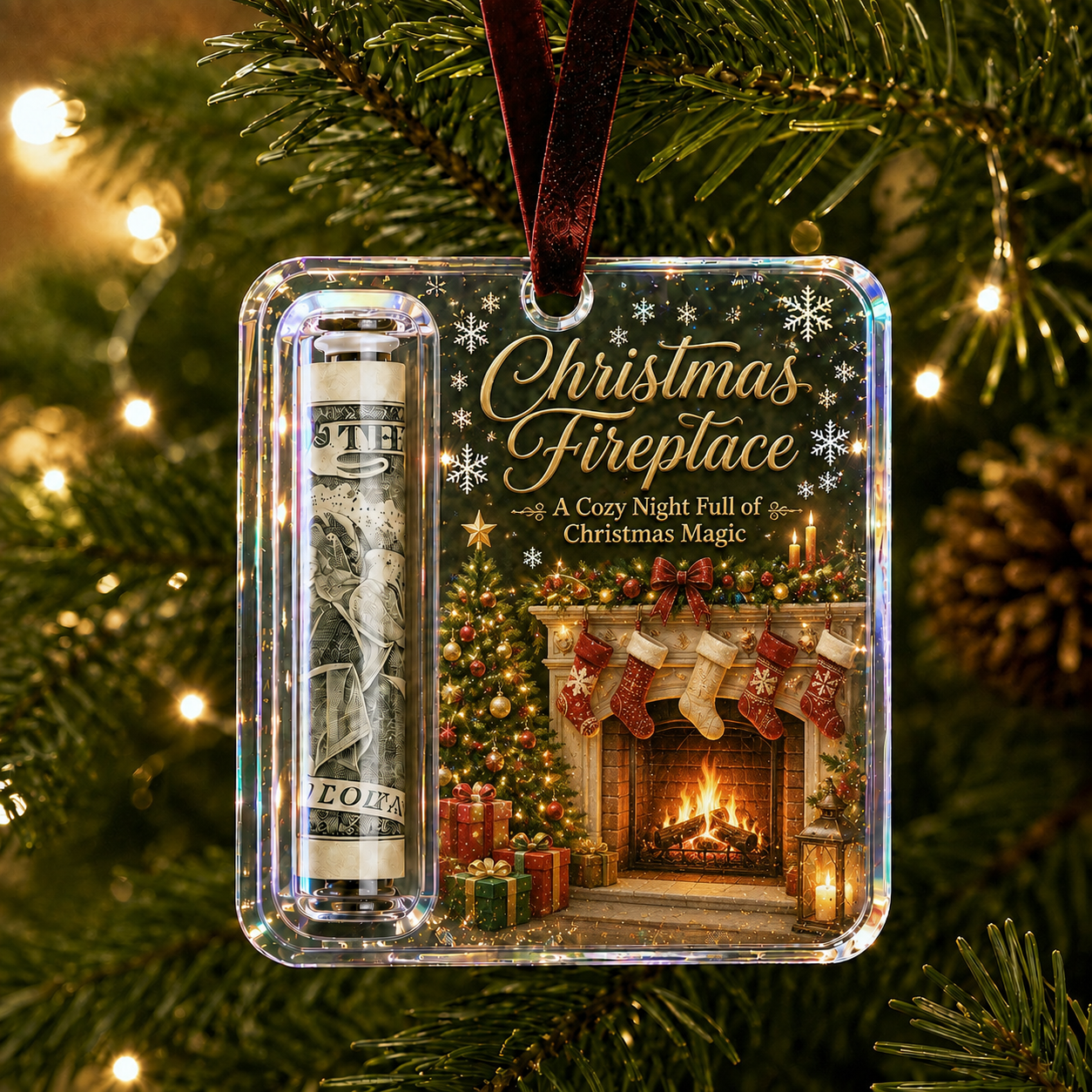 🎄💵 Christmas Cash Gift Ornament – Festive Money Holder Keepsake for the Tree