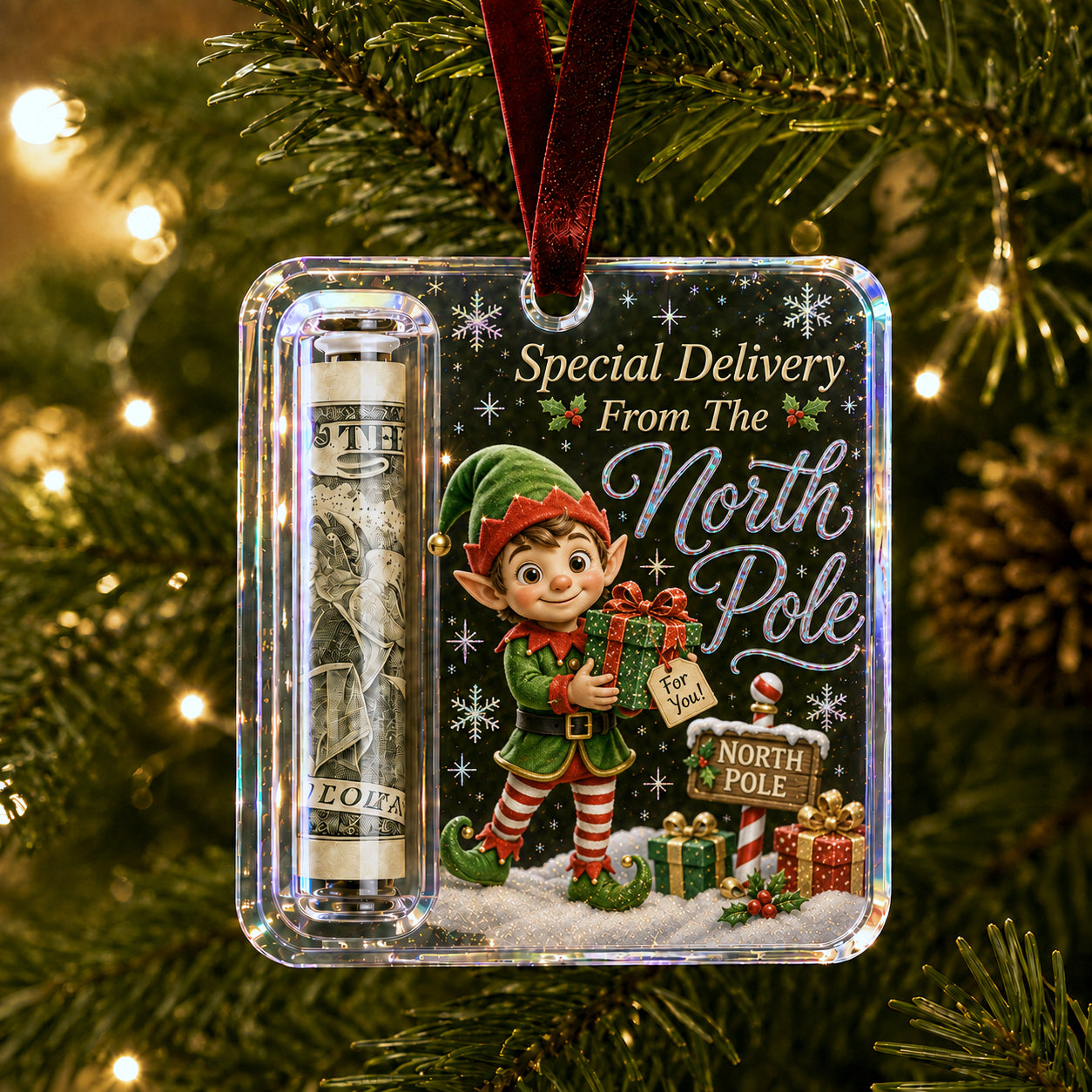 🎄💵 Christmas Cash Gift Ornament – Festive Money Holder Keepsake for the Tree
