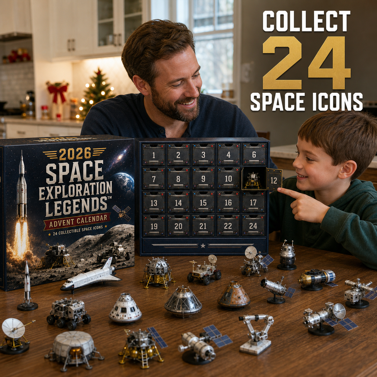 collect 24 space exploration miniatures