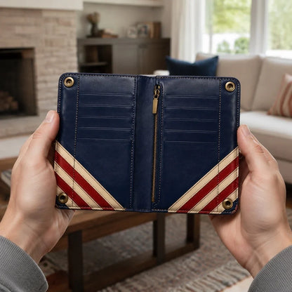 🦅 Personalized American Eagle Patriotic Leather Wallet 🇺🇸