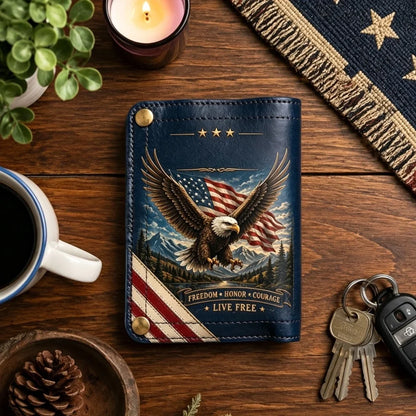 🦅 Personalized American Eagle Patriotic Leather Wallet 🇺🇸
