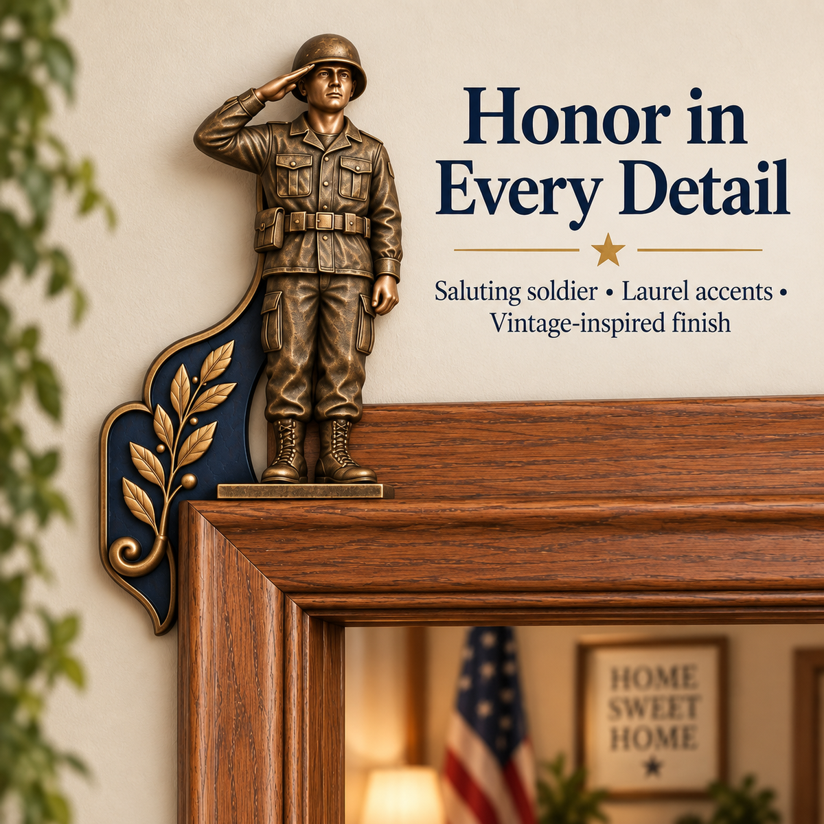 🎖️✨ 'A Veteran Lives Here' – Proudly Served 3-Piece Door Frame Decor Set
