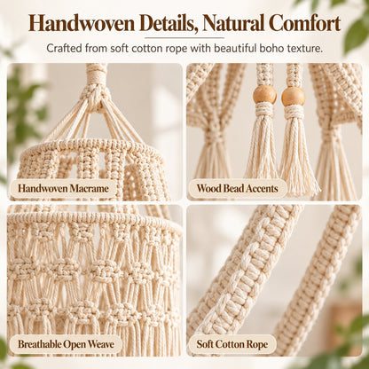 Handwoven Cotton-Rope Hanging Cat Bed for Cozy Elevated Rest