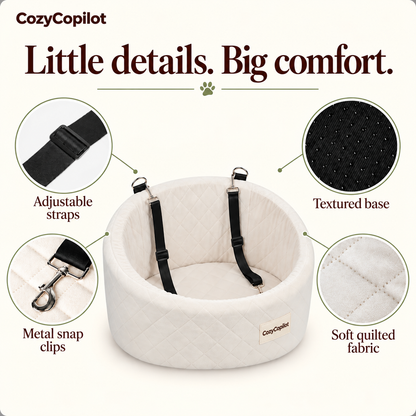 ☁️ 2-in-1 Dog Car Seat & Travel Bed – Soft, Supportive & Easy to Secure