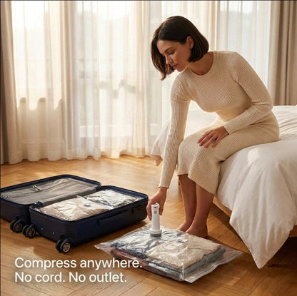 🔥 The Storage Solution Every Home Needs Cordless Vacuum Compression Bag Set