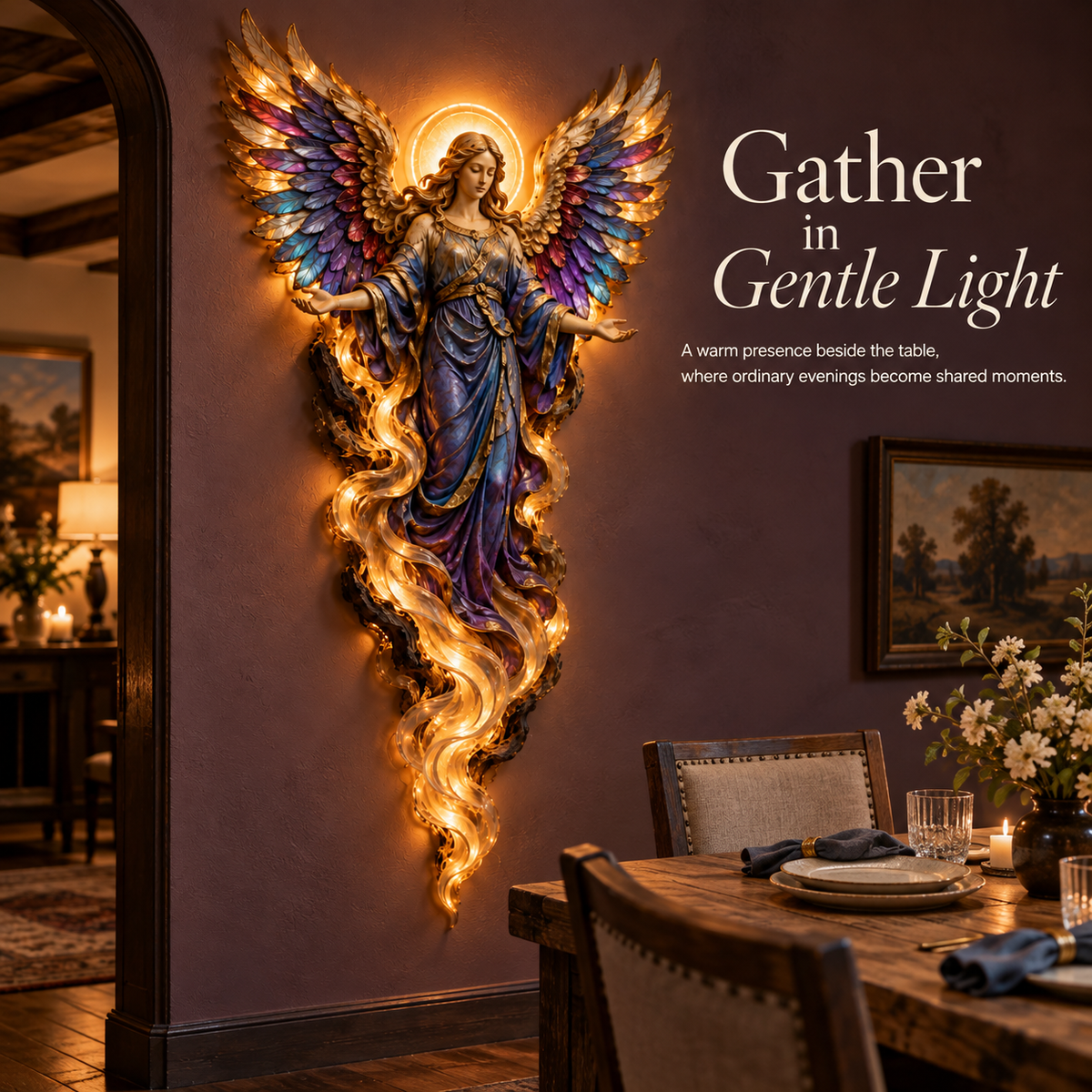 ✝️ Heavenly Radiance™ Lighted Angel Wall Sculpture ✨