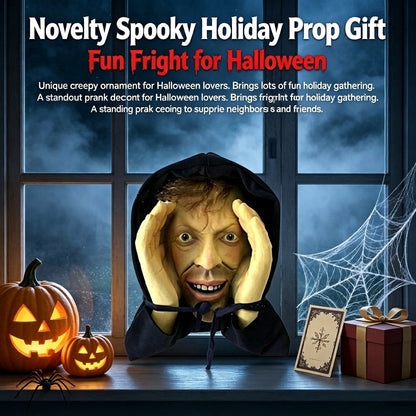 👻Creepy Peeping‑Tom Window Hanger｜Scary Halloween Prank Decor😱