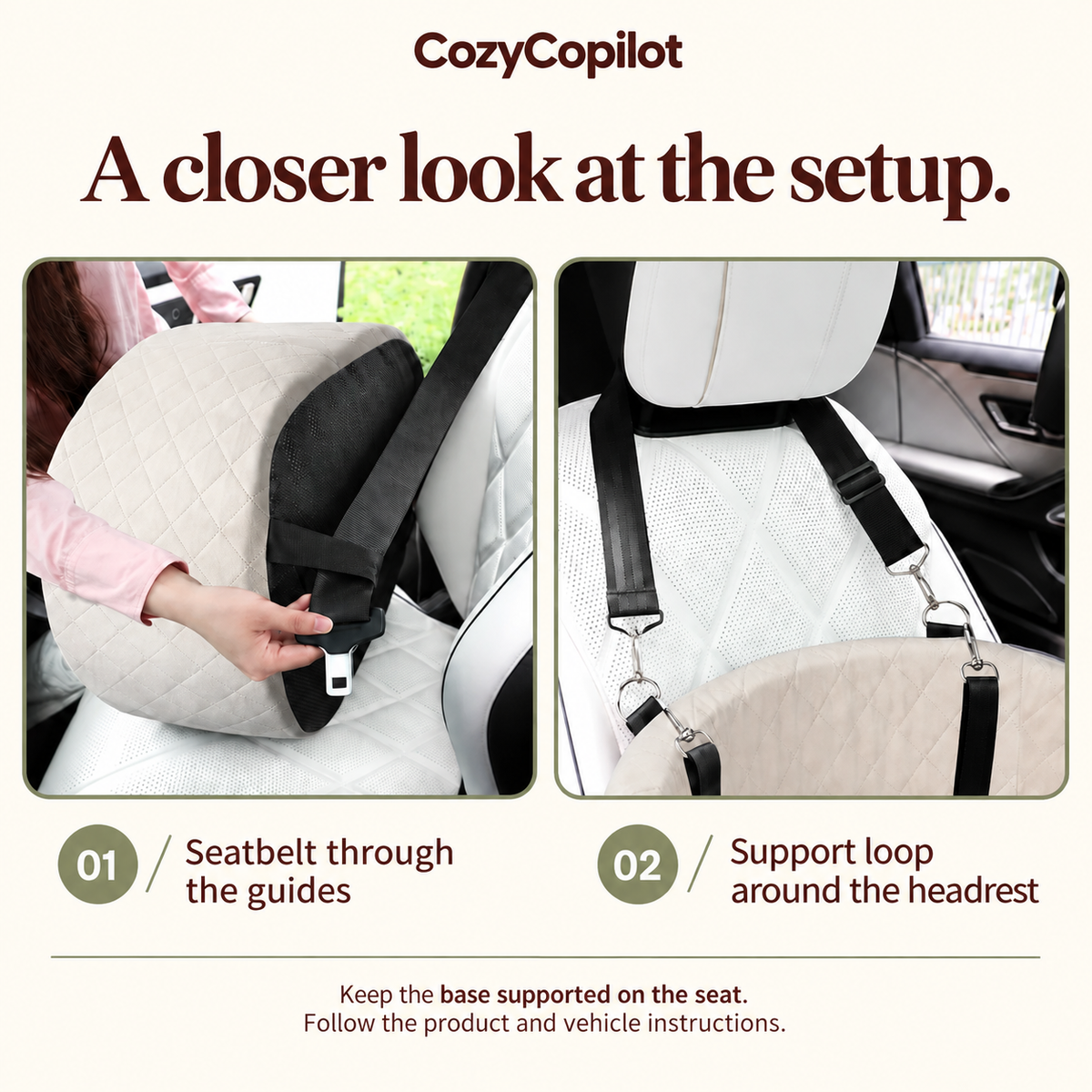 ☁️ 2-in-1 Dog Car Seat & Travel Bed – Soft, Supportive & Easy to Secure