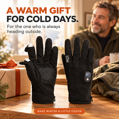 Heated gloves styled as a practical winter gift
