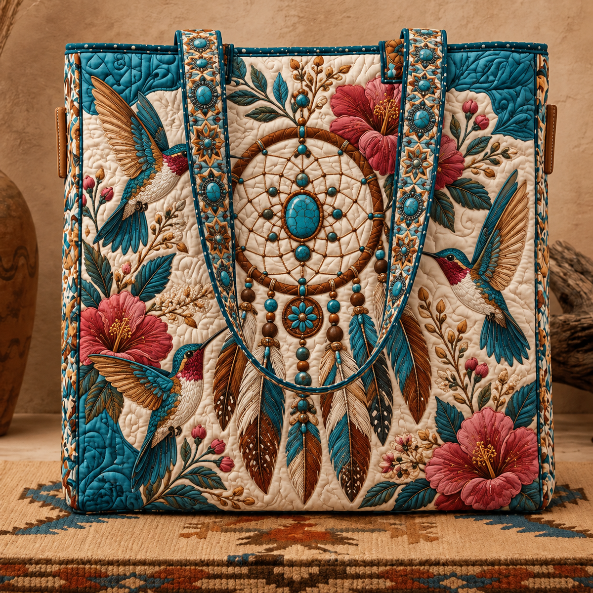 🎁 Handmade Native American Quilted Tote Bag