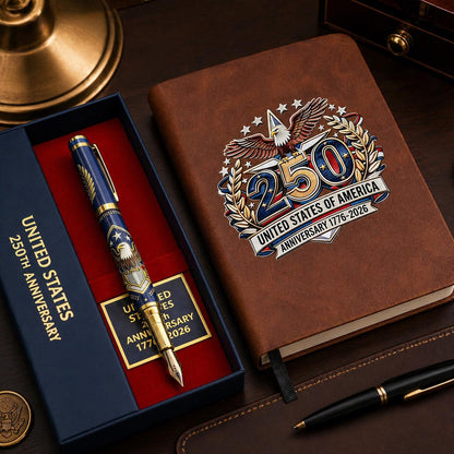 USA 250th Anniversary Commemorative Notebook & Pen Gift Set