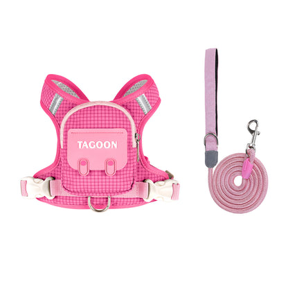 🐱🎒Mini Backpack Cat Harness – Adjustable Walking Vest with Storage Pocket