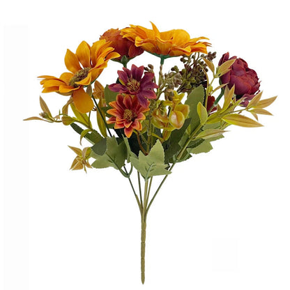 🌻✨Autumn artificial sunflower and peony bouquet set