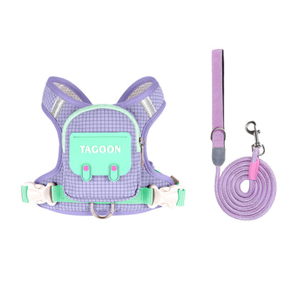 🐱🎒Mini Backpack Cat Harness – Adjustable Walking Vest with Storage Pocket