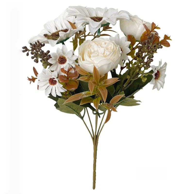 🌻✨Autumn artificial sunflower and peony bouquet set