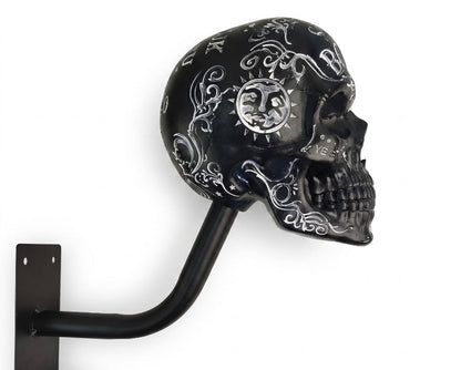 💀Skull Motorcycle Helmet Holder – Punk Skull Wall Mount Rack for Helmets, Jackets & Garage Decor